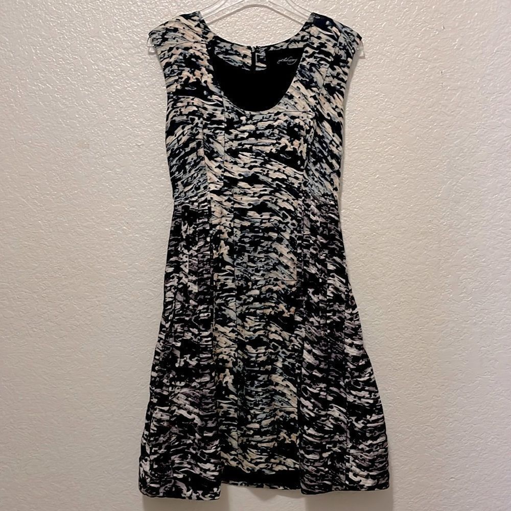 Rachel Comey Silk Wool Pleated Mini Fit and Flare Sleeveless Abstract Dress Sz 4